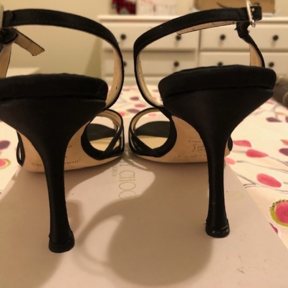 Jimmy Choo Black Satin SANDALS - Picture 4 of 7